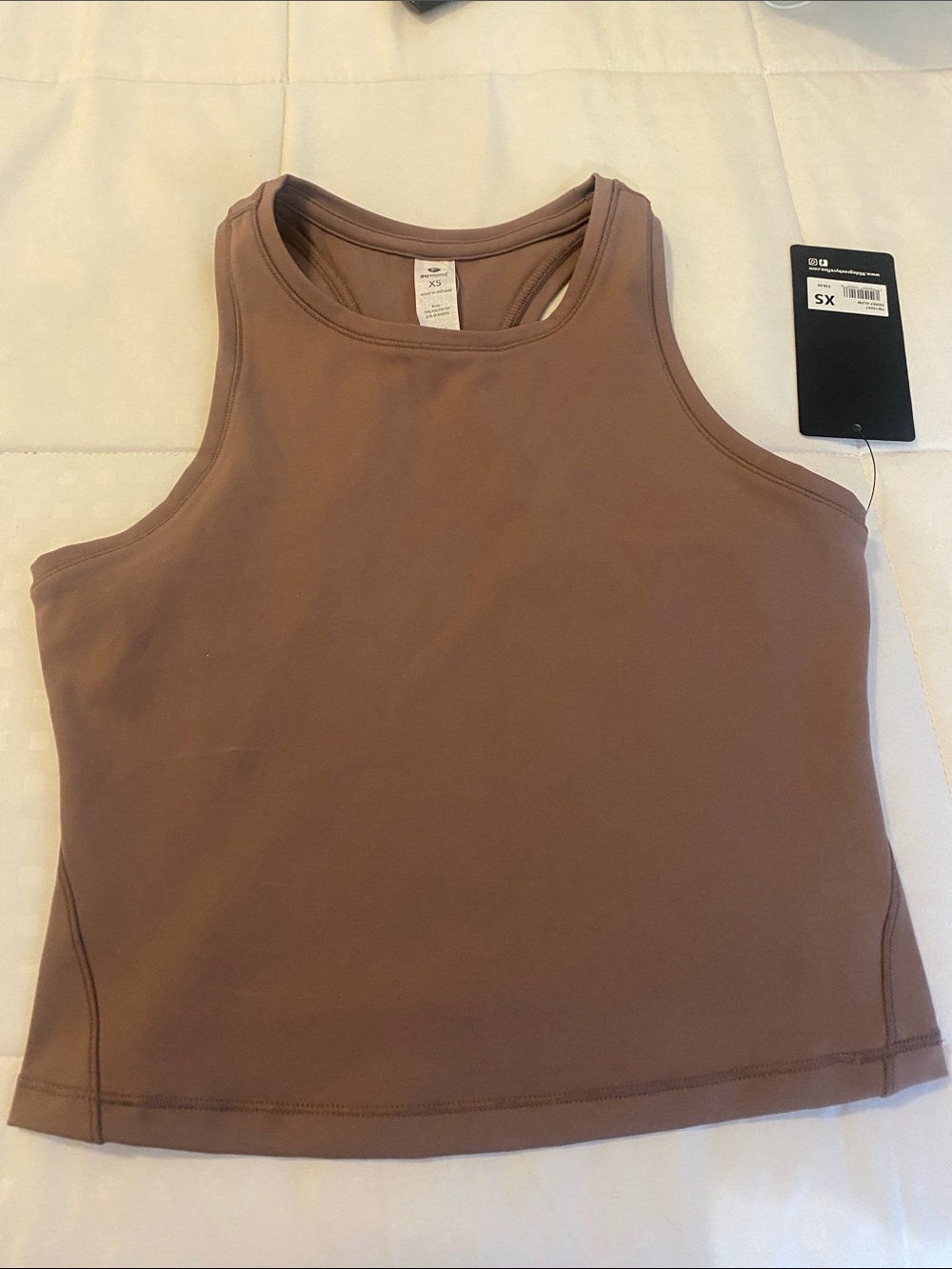 90 Degree By Reflex Mauve Brown High-Neck Tank Top